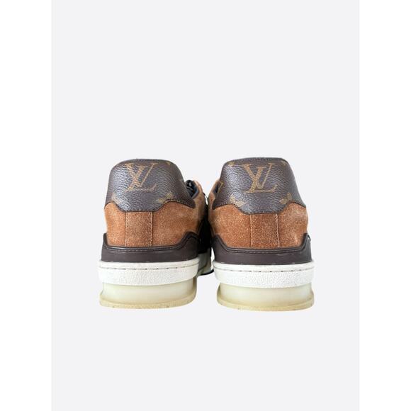 Louis Vuitton Brown Suede Monogram Trainers - Picture 4 of 7